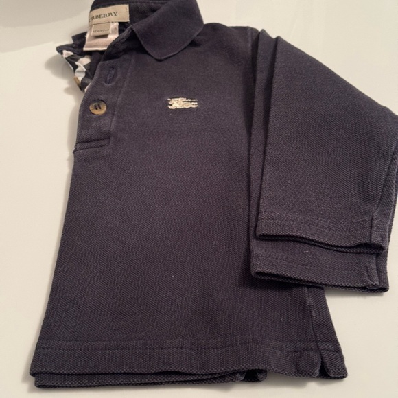 Authentic Burberry navy long sleeve polo shirt size 12months - Picture 4 of 7